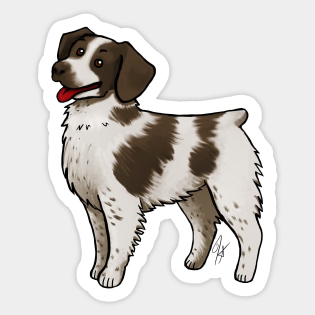 Dog - Brittany - Liver and White Sticker by Jen's Dogs Custom Gifts and Designs